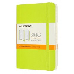 Блокнот Moleskine Classic Soft Pocket A6 96 листов в линейку салатовый на сшивке (90x140 мм)